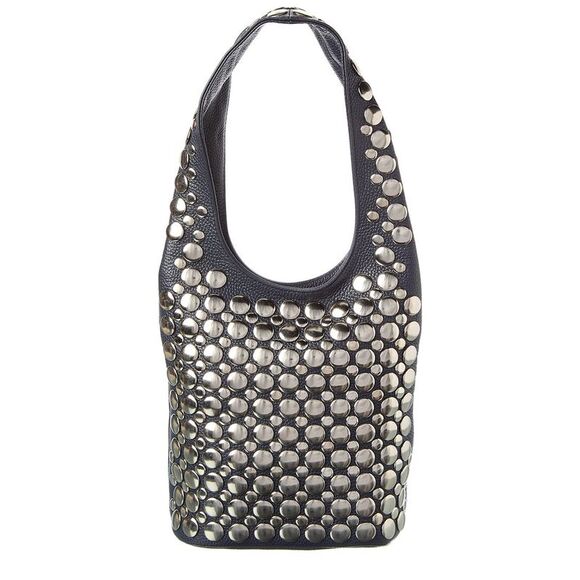 Isabella Rossetti Handbags - Isabella Rossetti Alice Studded Leather Shoulder Bag, Blue